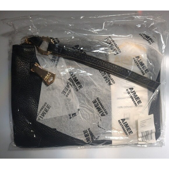 Aimee Kestenberg Genuine Leather Charging Black Wristlet #New MSRP $78 - Picture 6 of 9